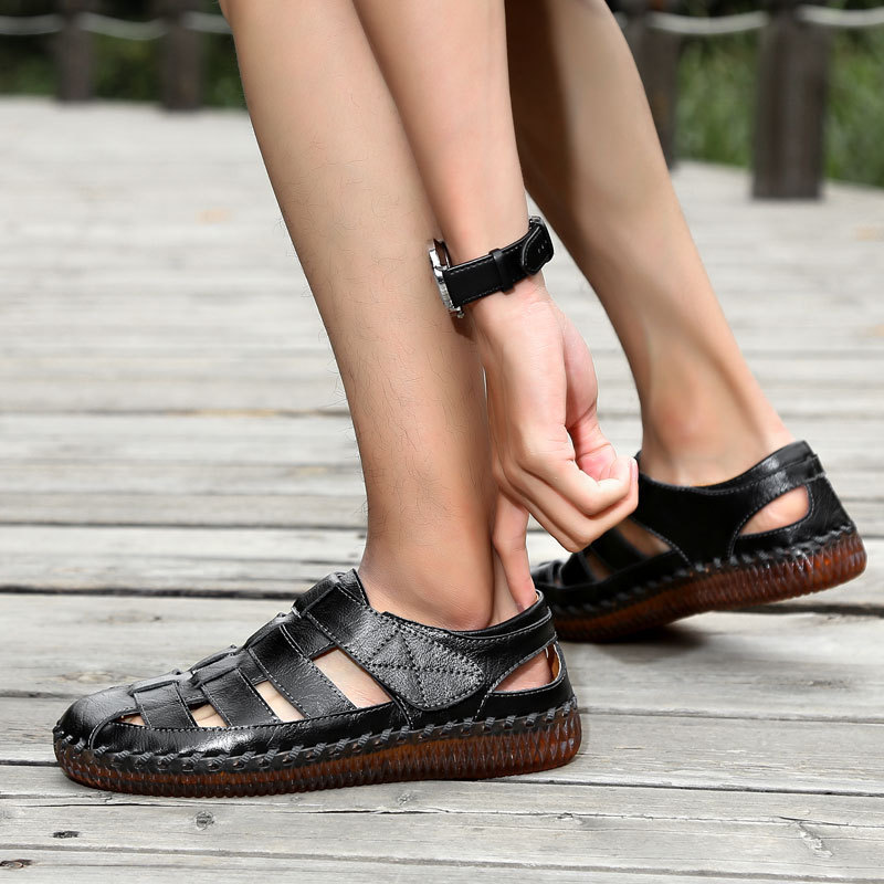Men's Hand Stitching Outdoor Leather Dress Sandals