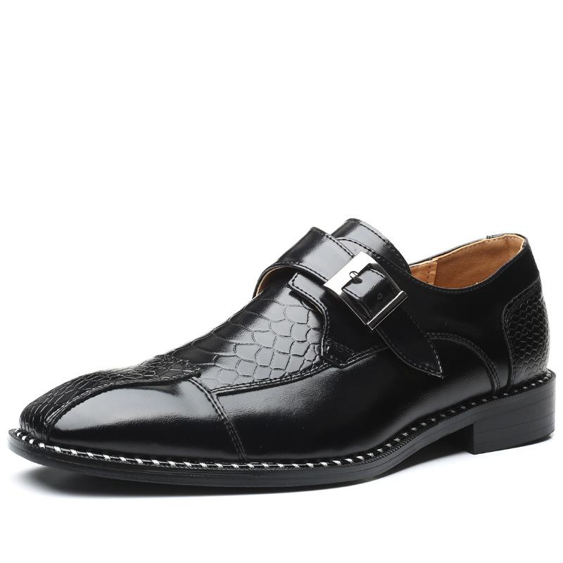 Men's Leather Shoes With Belt Buckle