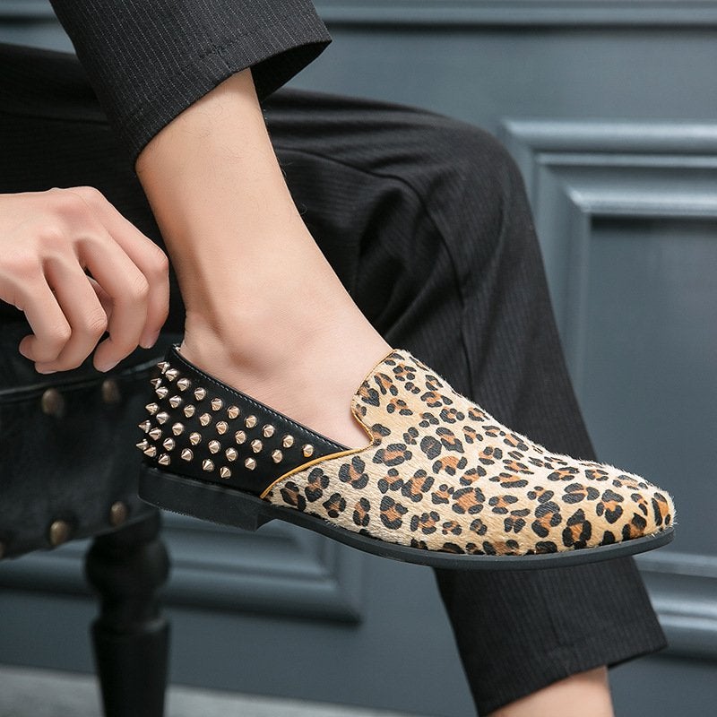 New Personality Leopard Print Loafers