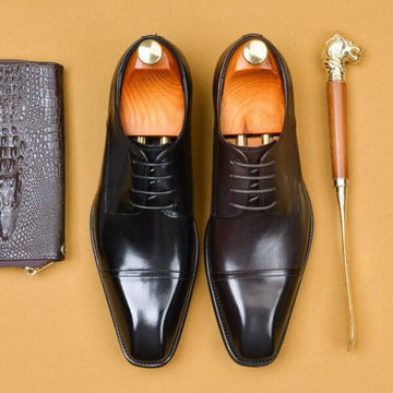 Handmade Full Grain Cowhide Genuine Leather Lace Up Luxury Shoes For Men