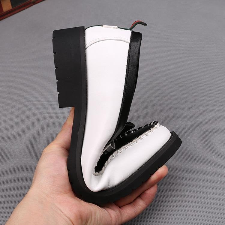 Stitching Slip-On Heightening Shoes
