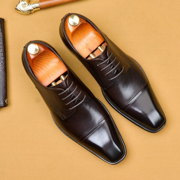 Handmade Full Grain Cowhide Genuine Leather Lace Up Luxury Shoes For Men