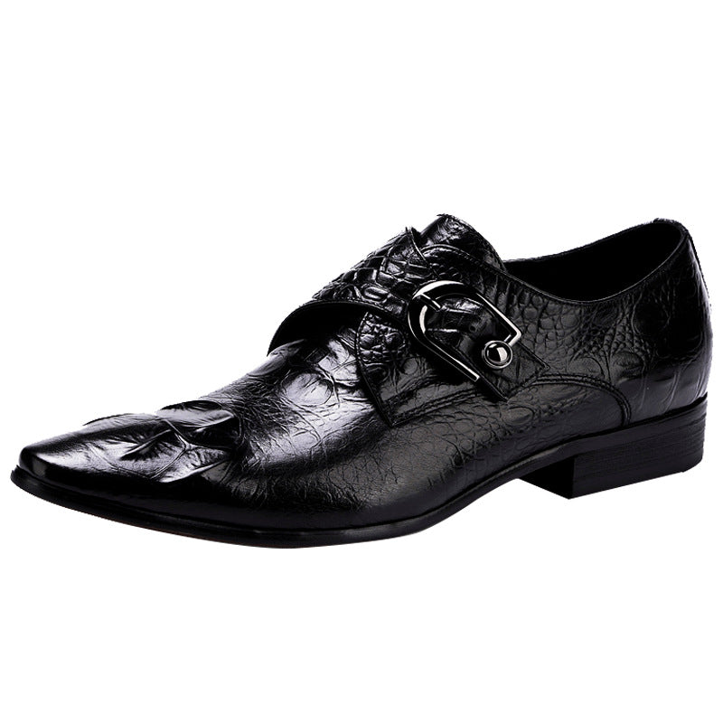 Men's Crocodile Leather Buckle Shoes