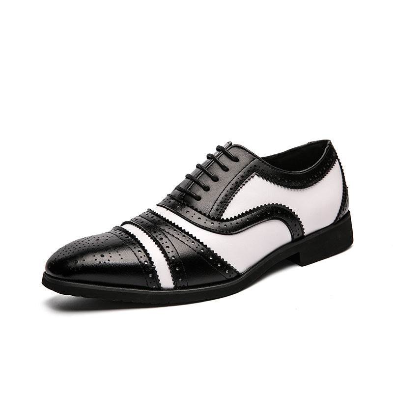 Men's Business Stitching Color Leather Shoes