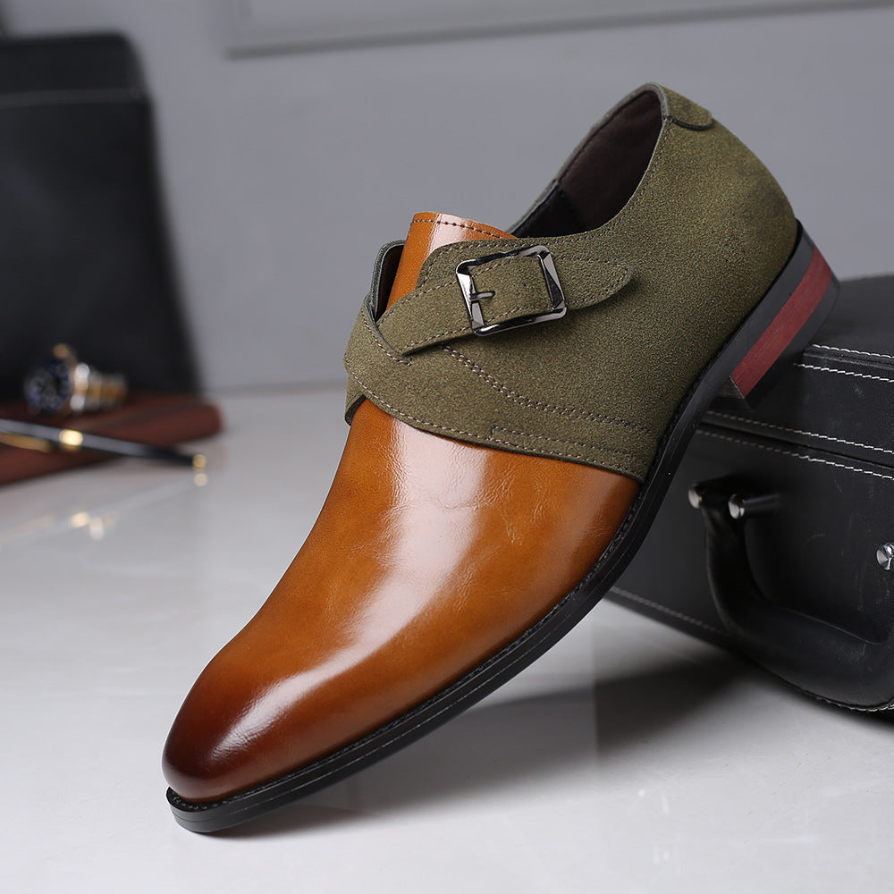 Men's Casual Fashion Color Matching Leather Shoes