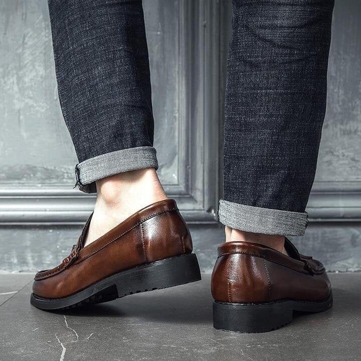 Men Flats Leather Oxfords Formal Shoes