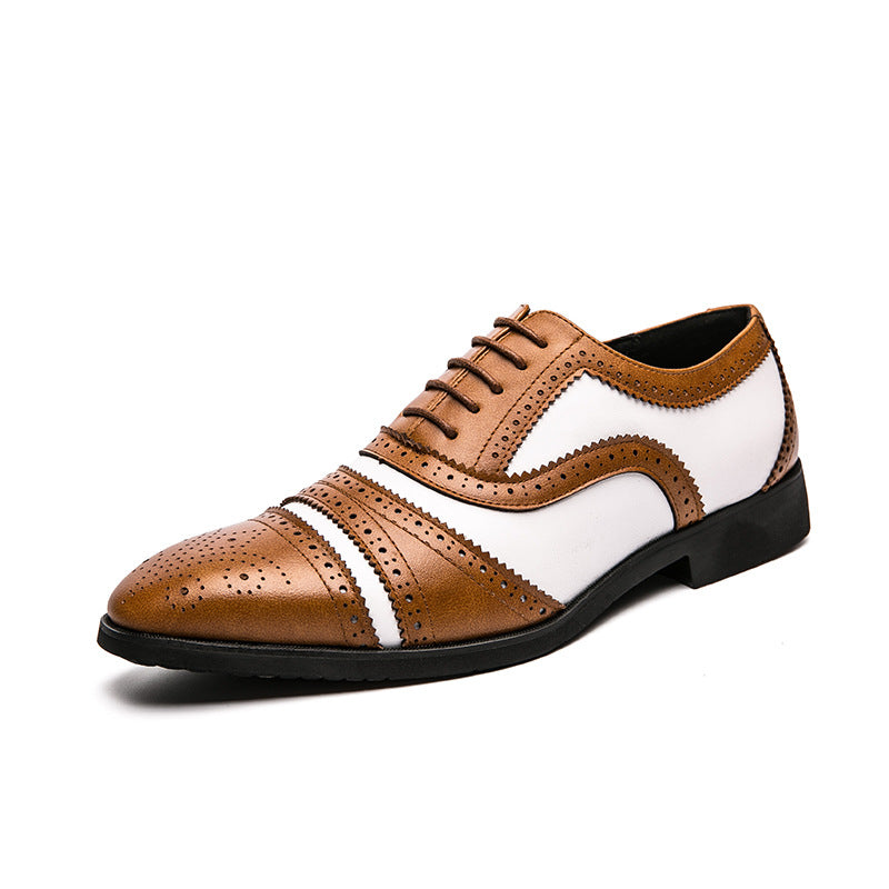 Men's Business Stitching Color Leather Shoes