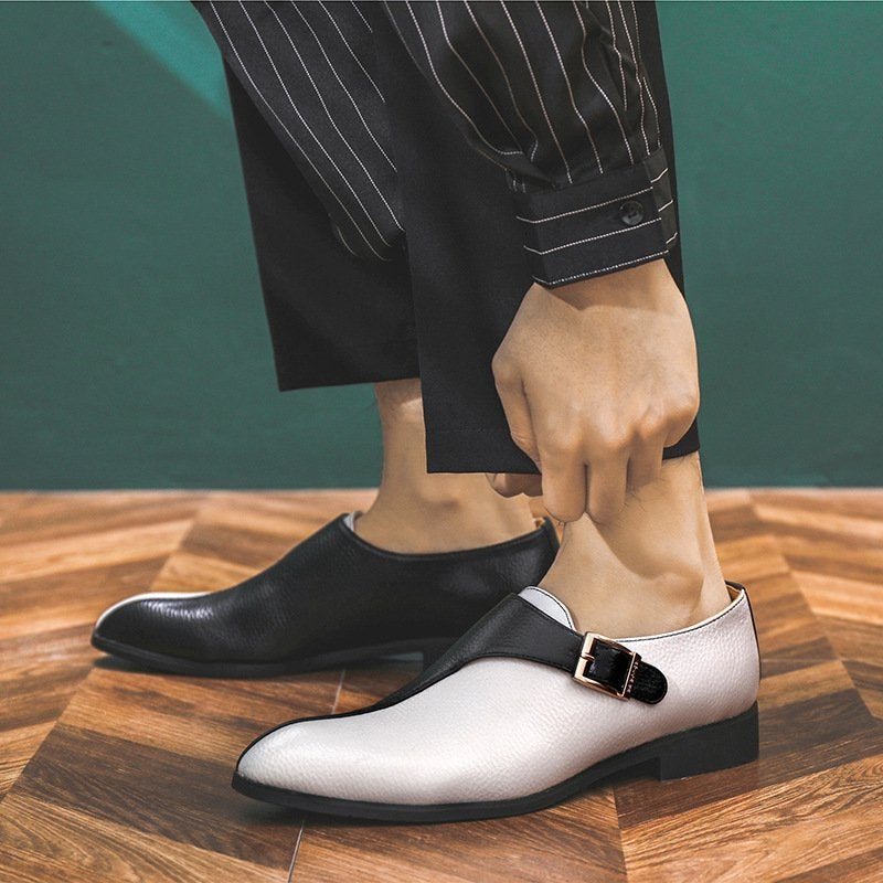 Men's Fashion Monk Shoes Pacthwork Business Dress Shoes