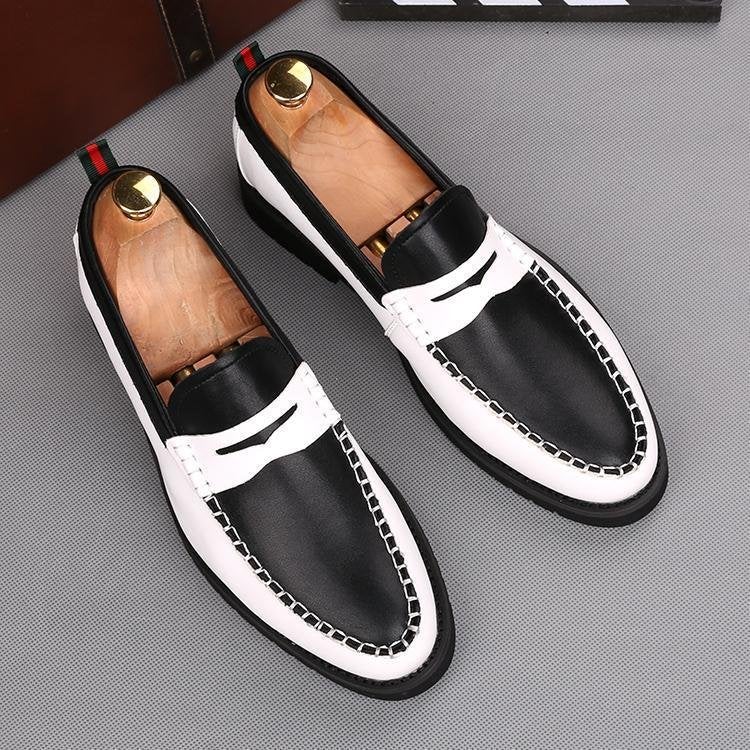 Stitching Slip-On Heightening Shoes
