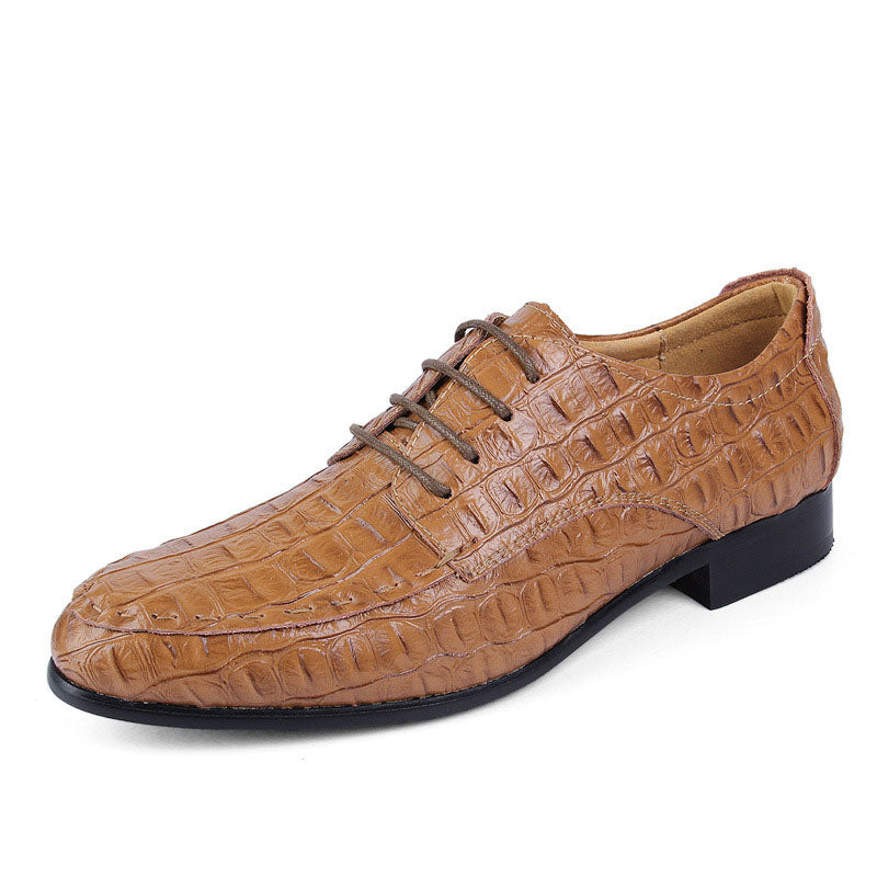Men's Casual Crocodile Pattern Leather Shoes