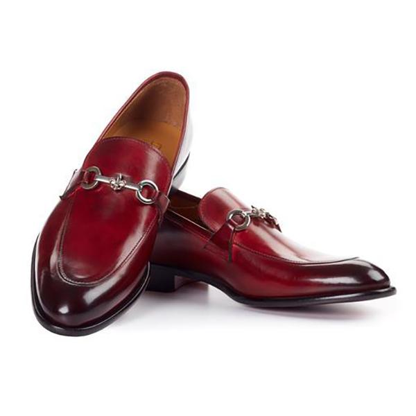 Double Buckle Red Men's Classic Leather Shoes