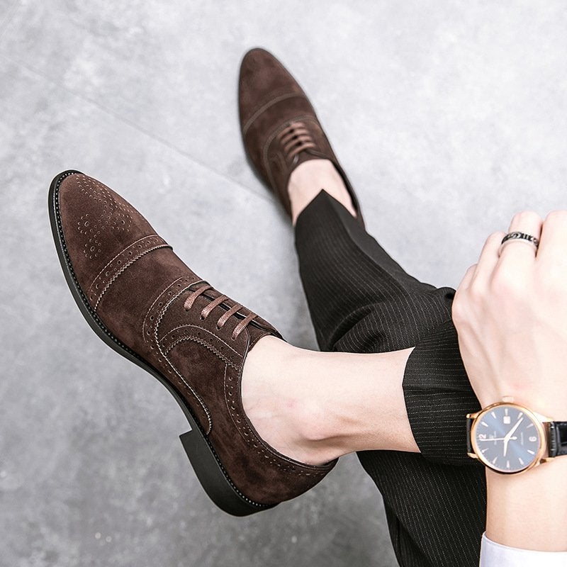 British Pointed Toe Men's Suede  Shoes