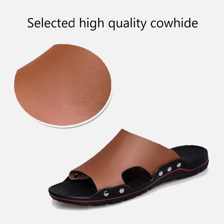 Men's Lightweight Outdoor Leather Slippers