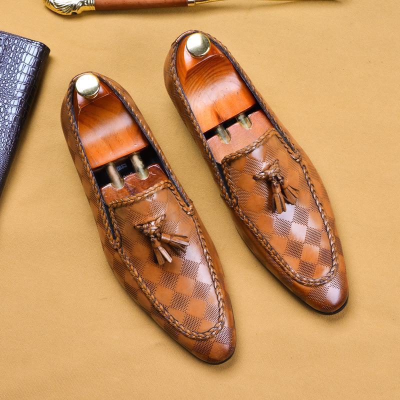 Men's Luxury Slip-On Pattern Leather Shoes