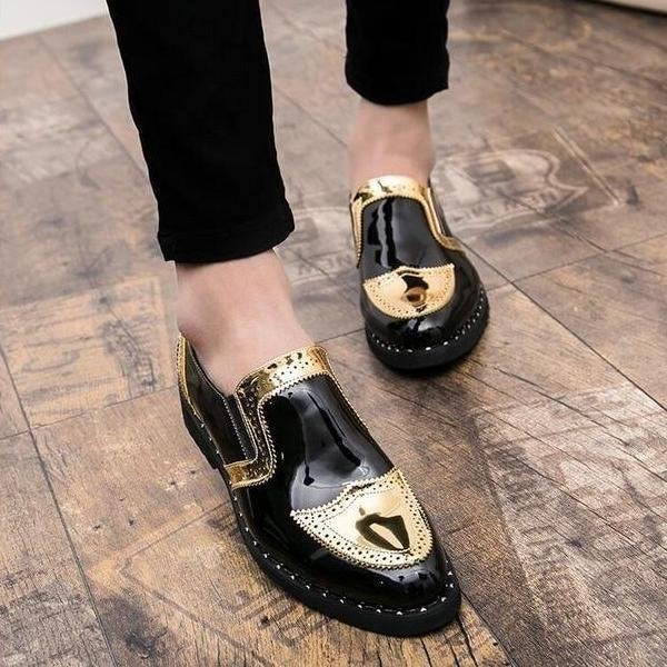 Formal Wedding Men Loafers Patchwork Round Toe