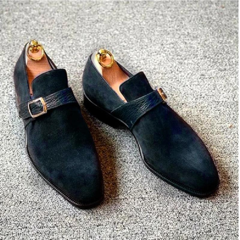 Handmade Mens Suede & Leather Dress Formal Shoes