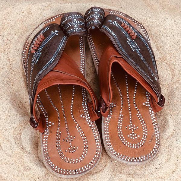 Men's Retro Summer Push Toe Beach Sandals