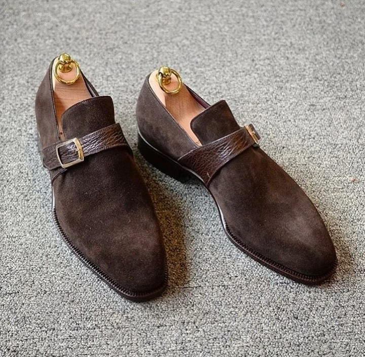 Handmade Mens Suede & Leather Dress Formal Shoes