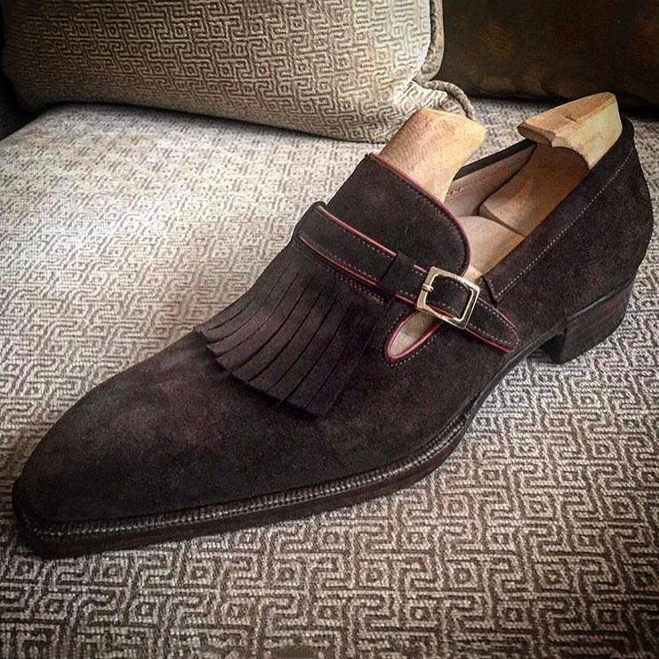 Suede Tessel Buckle Dress Shoes