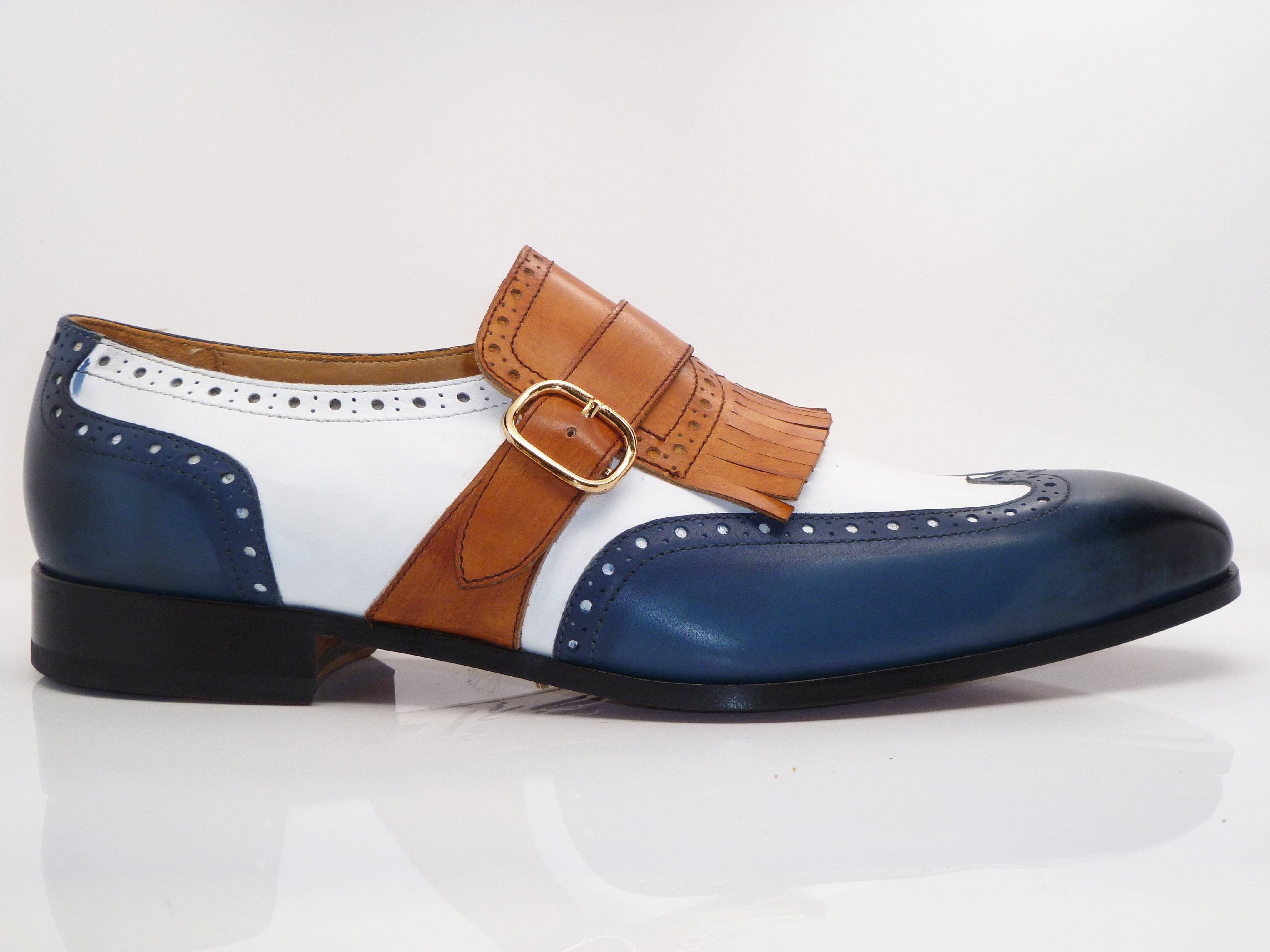 Burnished Calfskin Slip-On Shoe Tri Colored