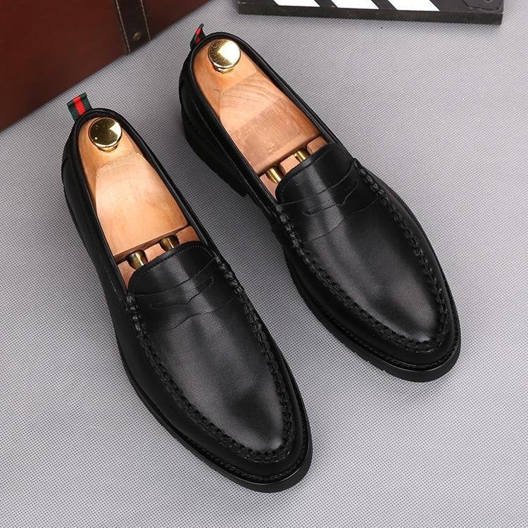 Stitching Slip-On Heightening Shoes