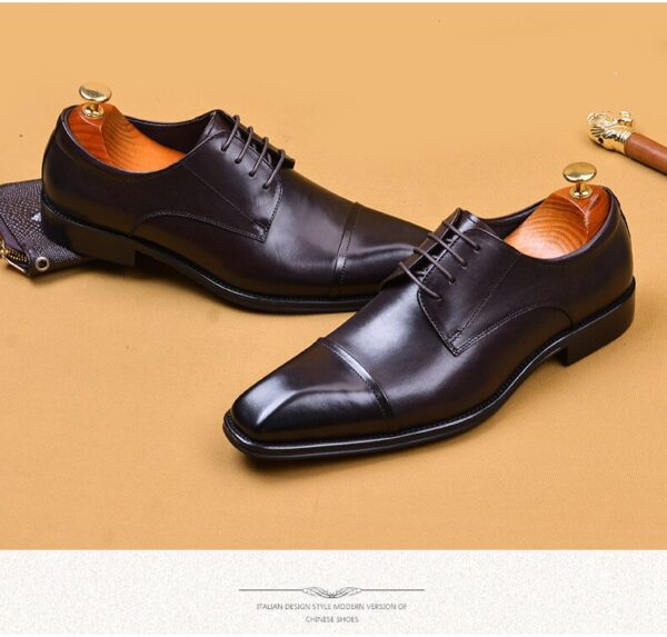 Handmade Full Grain Cowhide Genuine Leather Lace Up Luxury Shoes For Men
