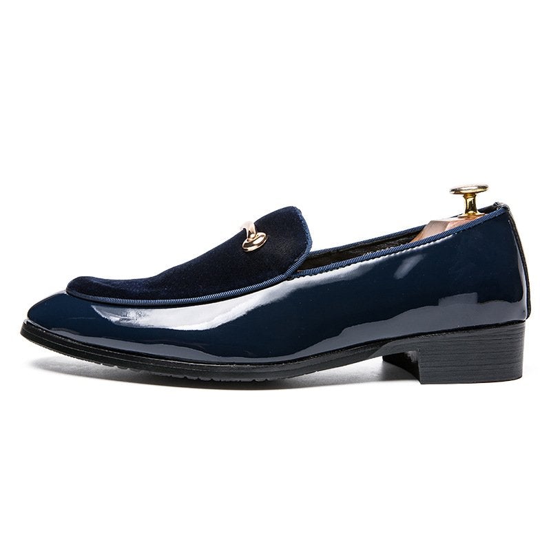 New Style Suede Stitching British Style Pointed Casual Shoes