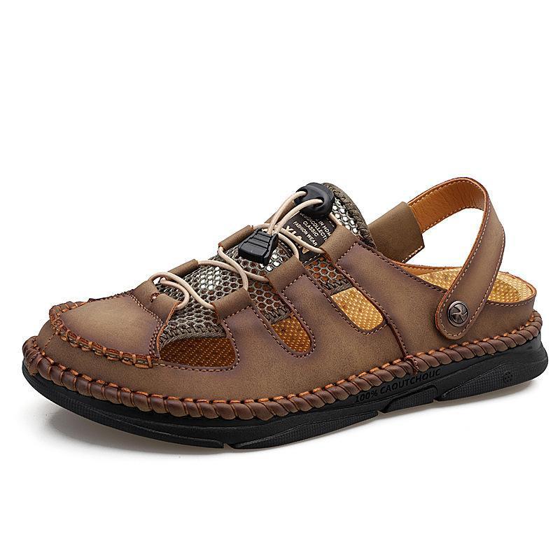 Men'S Summer Cowhide Elastic Outdoor Sandal