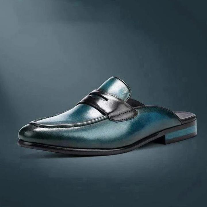 Men's Leather Half Drag British Lazy Shoes