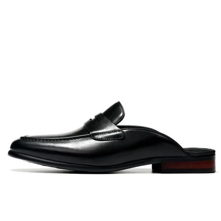 Men's Leather Half Drag British Lazy Shoes