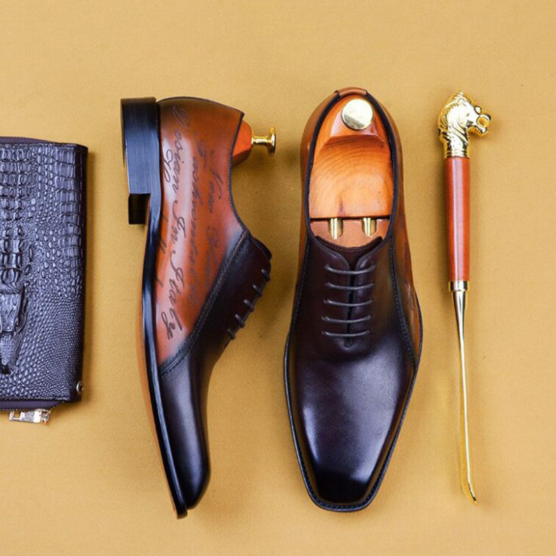 Men Lace-Up Handemade Leather Shoes