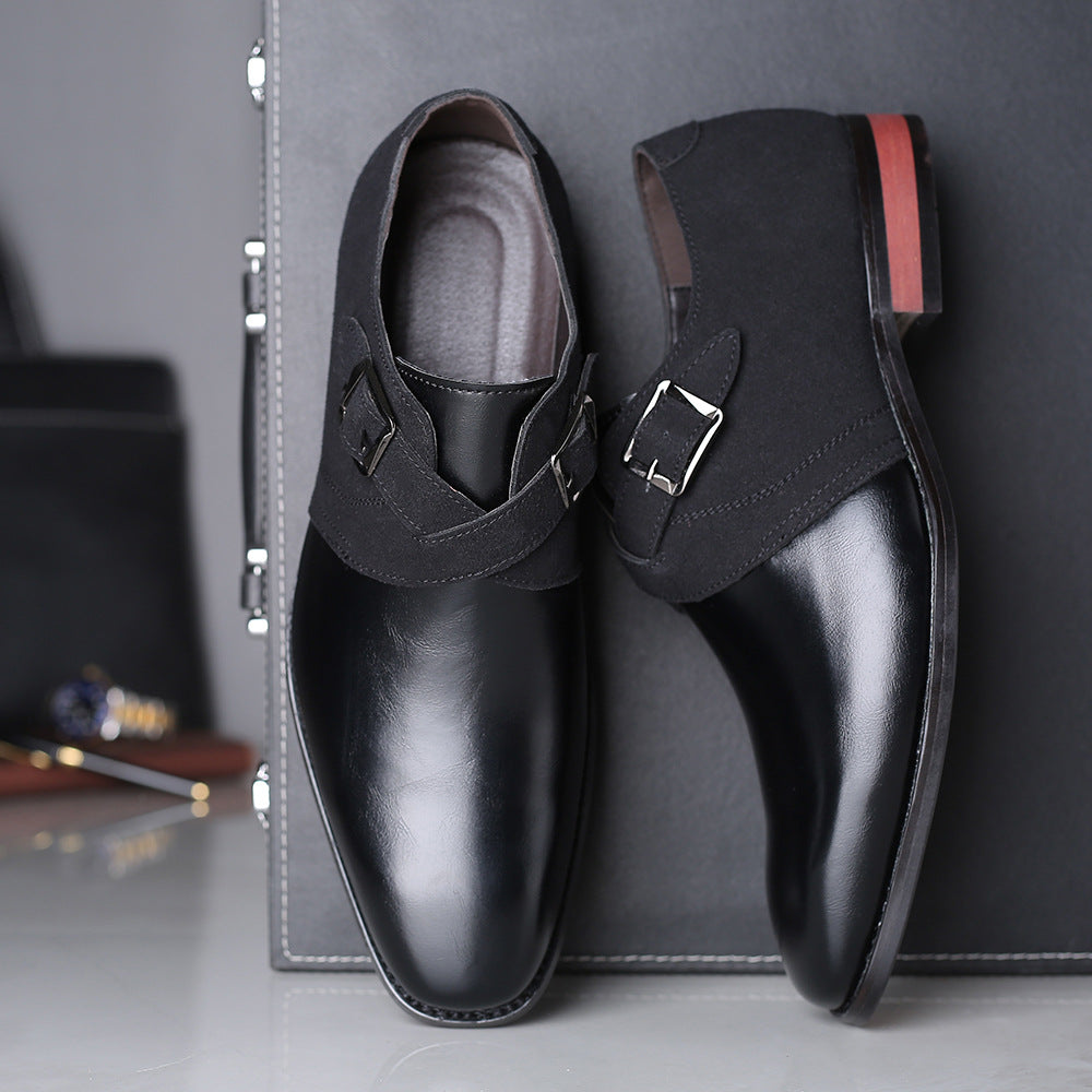 Men's Casual Fashion Color Matching Leather Shoes
