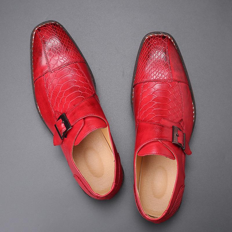 Men's Leather Shoes With Belt Buckle