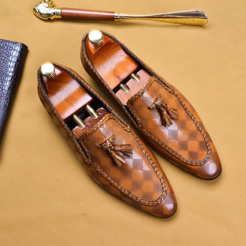 Men's Luxury Slip-On Pattern Leather Shoes