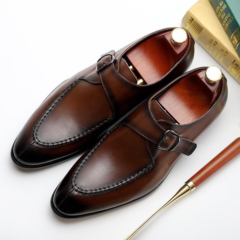 Cow Leather Buckle Dress Shoes