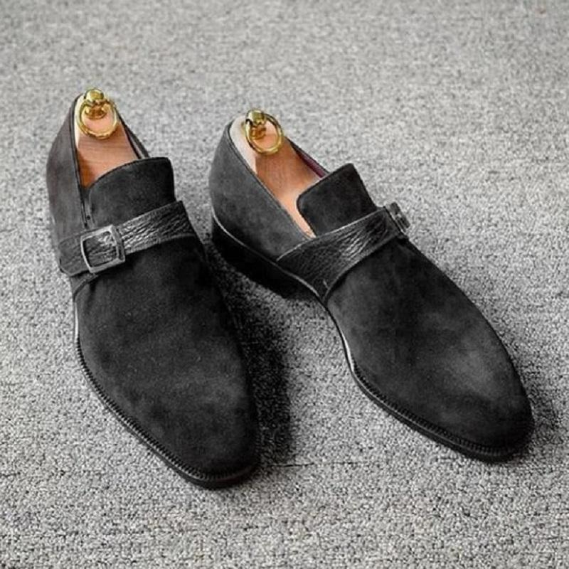 Handmade Mens Suede & Leather Dress Formal Shoes