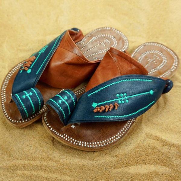 Men's Retro Summer Push Toe Beach Sandals