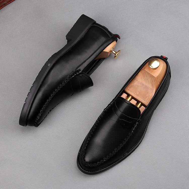 Stitching Slip-On Heightening Shoes