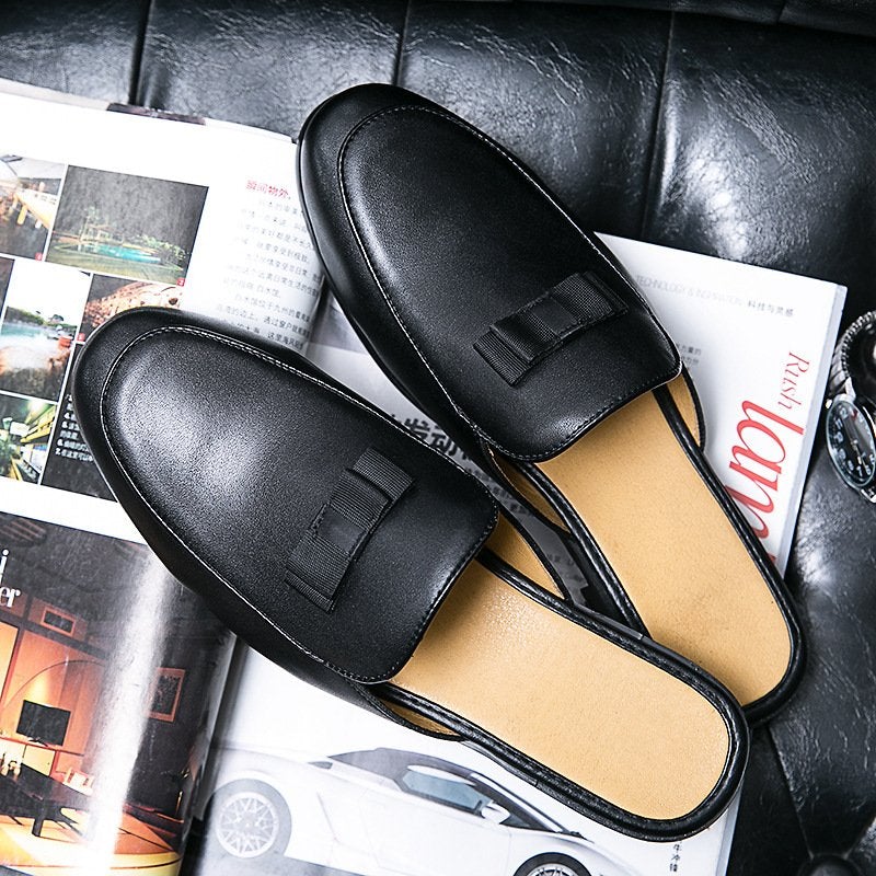 Men's Casual Breathable Semi-drag Leather Shoes