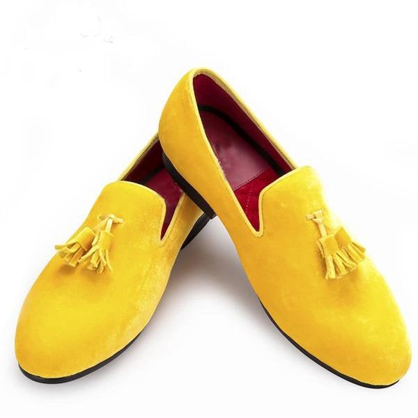 Yellow Flat Low-heel Fringed Casual Shoes