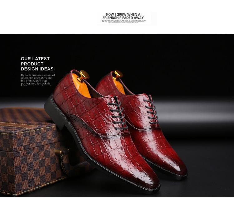 Crocodile Pattern Men Business Leather Shoes