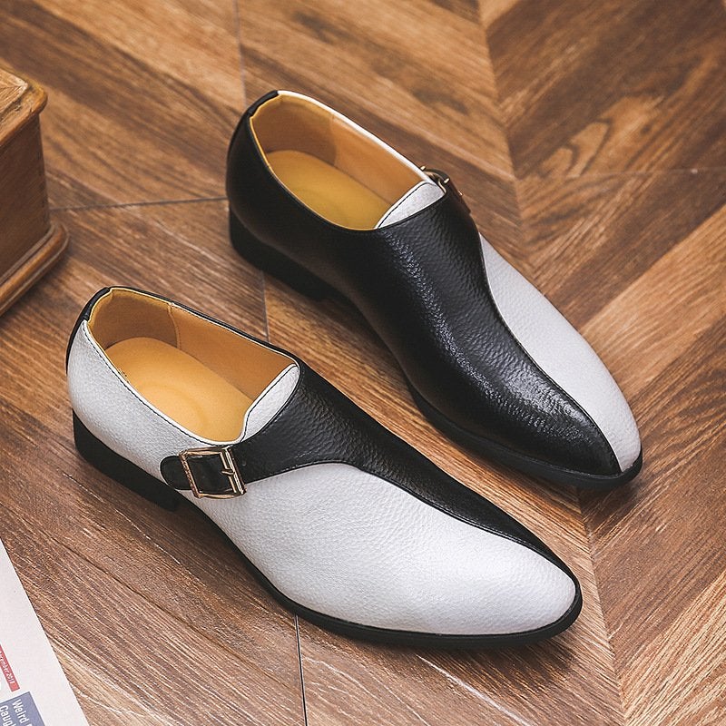 Men's Fashion Monk Shoes Pacthwork Business Dress Shoes