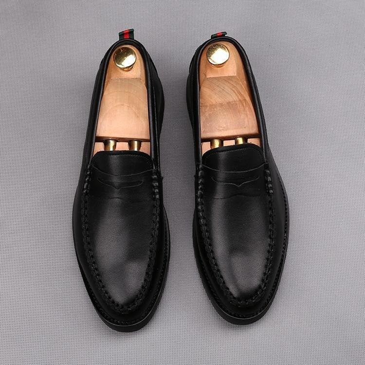 Stitching Slip-On Heightening Shoes