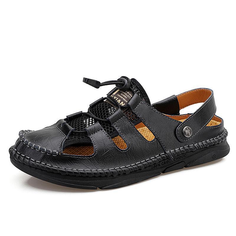 Men'S Summer Cowhide Elastic Outdoor Sandal