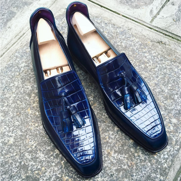 Blue Crocodile Tessel Loafers
