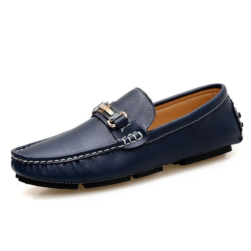 Men Breathable Indoor Outdoor Slip on Leather Shoes