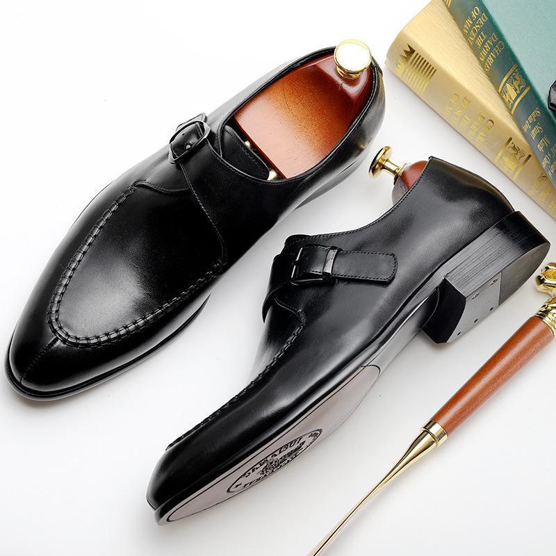 Cow Leather Buckle Dress Shoes