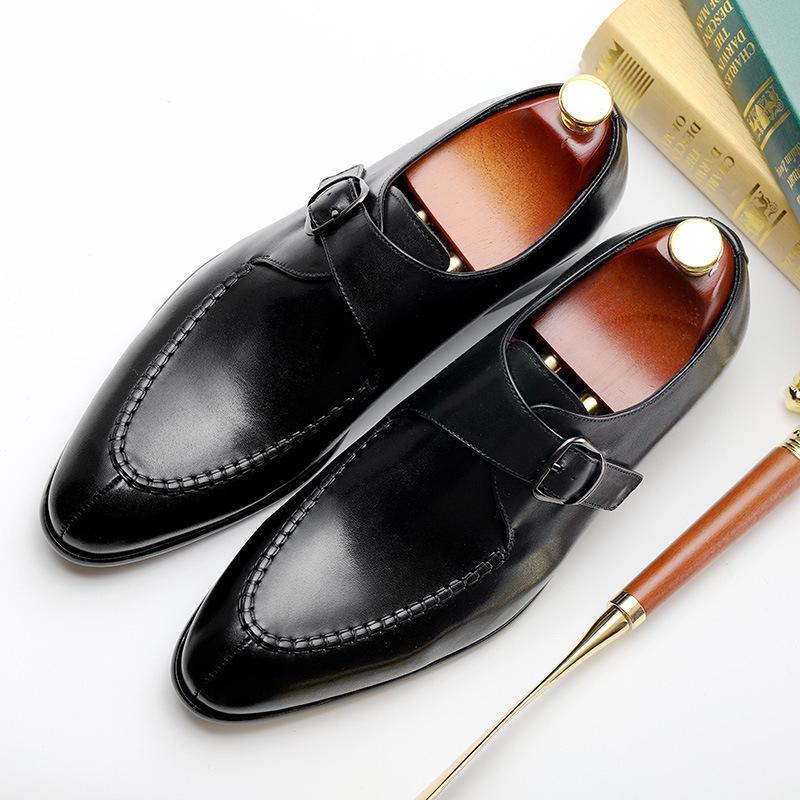 Cow Leather Buckle Dress Shoes