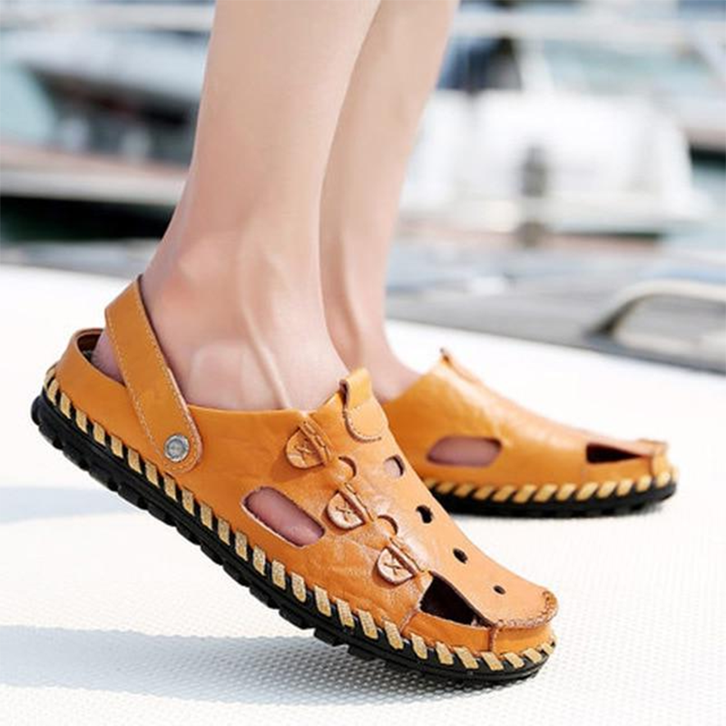 Men's Sewing Summer Sandals Slip On Beach Slipper Shoes