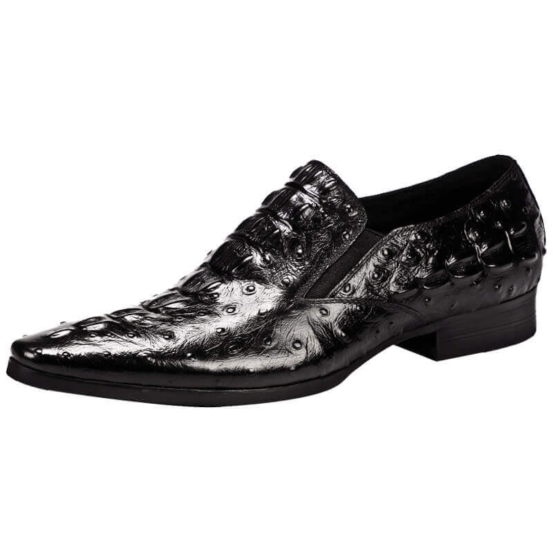 Men's Casual Business Breathable Crocodile Pattern Leather Shoes